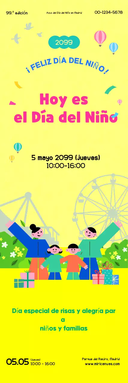 Evento sencillo y amarillo del Día del Niño