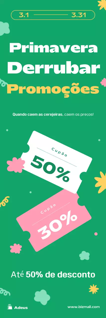 Promoção de Primavera Simples e Verde com Desconto