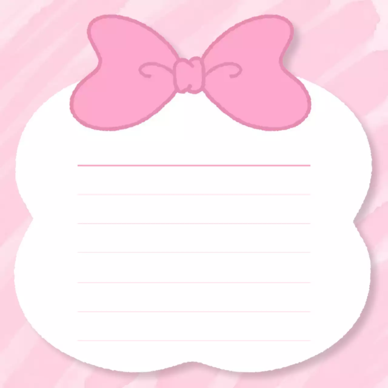 핑크 아기자기한 왕리본 편지