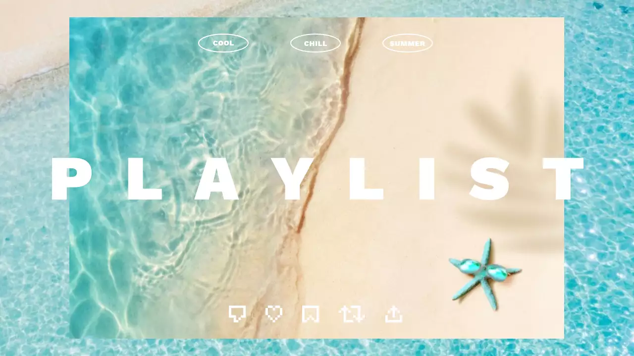 하늘색 심플 여름 플레이리스트 홍보