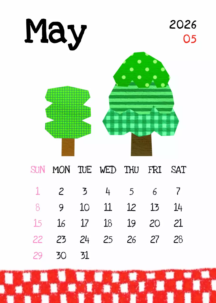 초록 심플 달력 안내