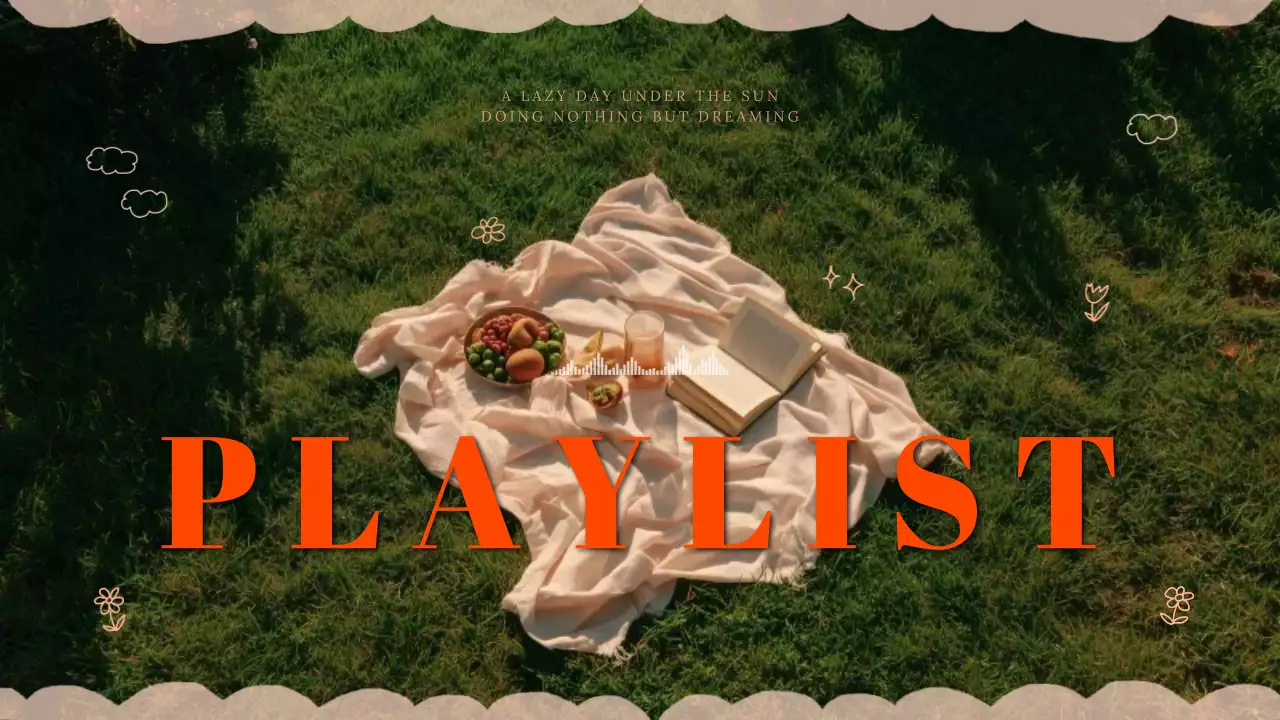 초록 주황 레트로 플레이리스트 홍보