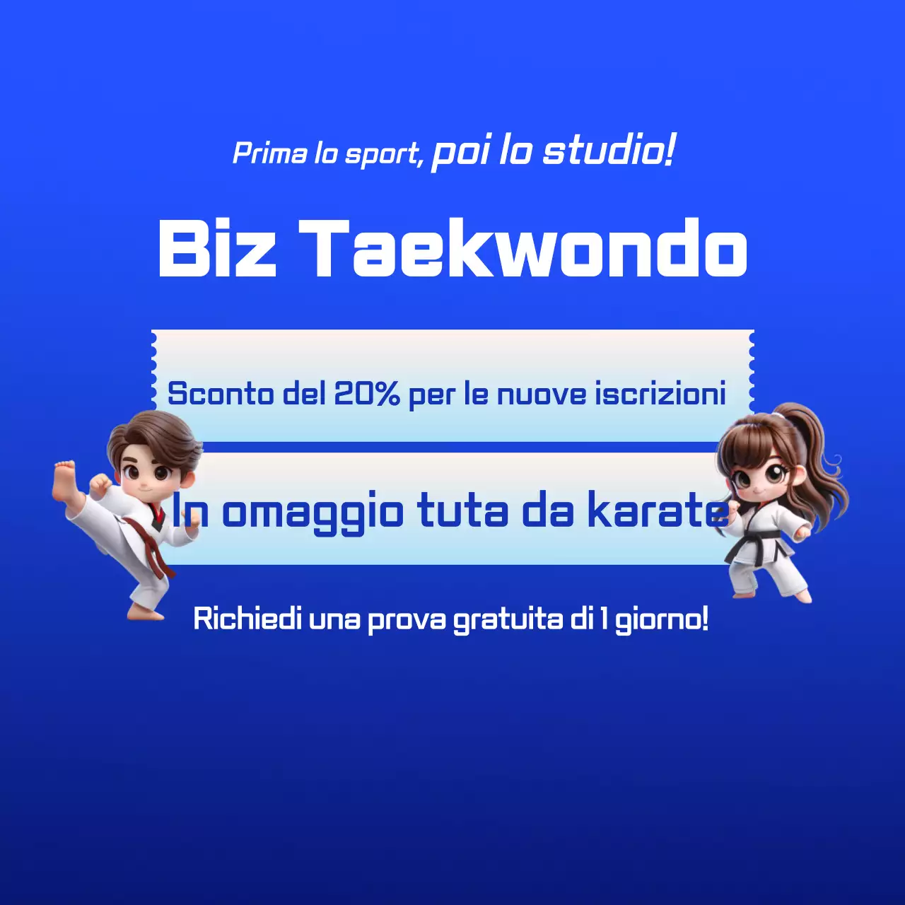 Avviso di reclutamento per la Blue Modern Taekwondo