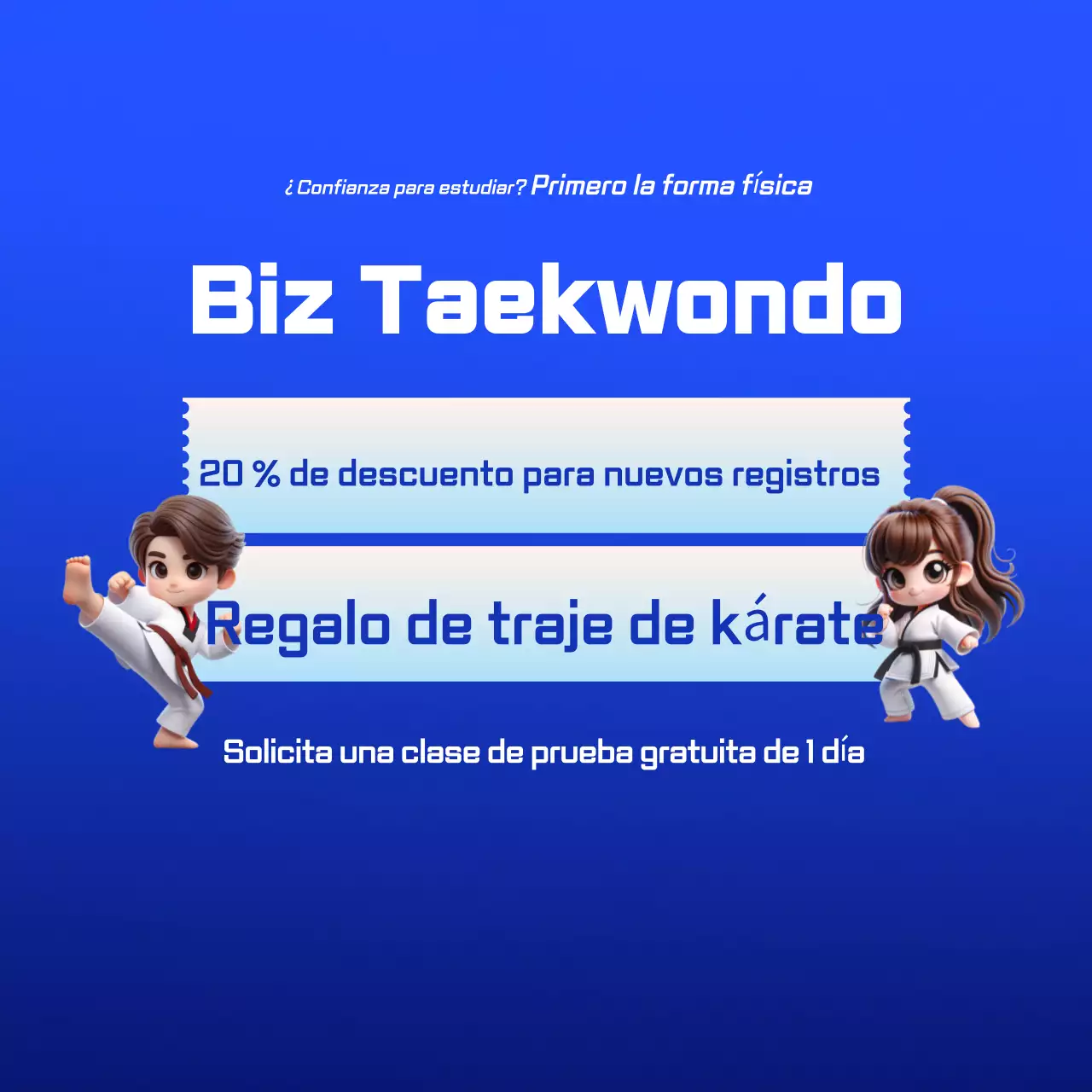 Aviso de reclutamiento de Blue Modern Taekwondo