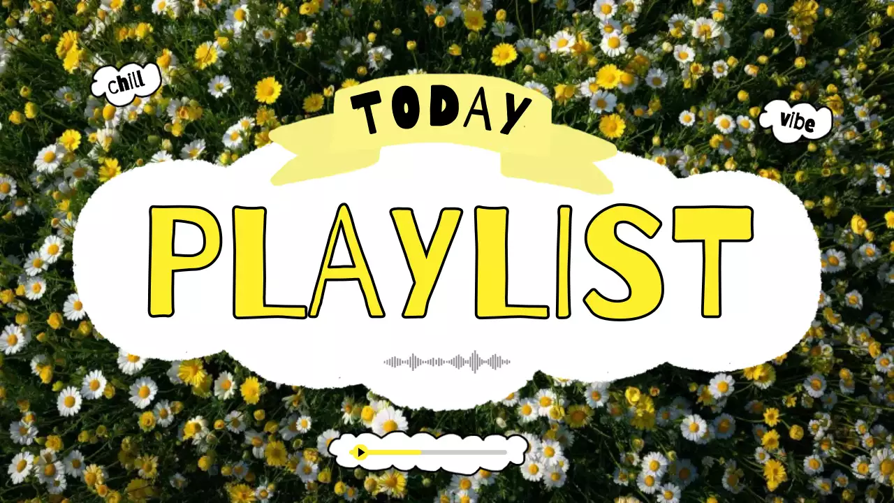 노랑 심플 봄 플레이리스트 홍보