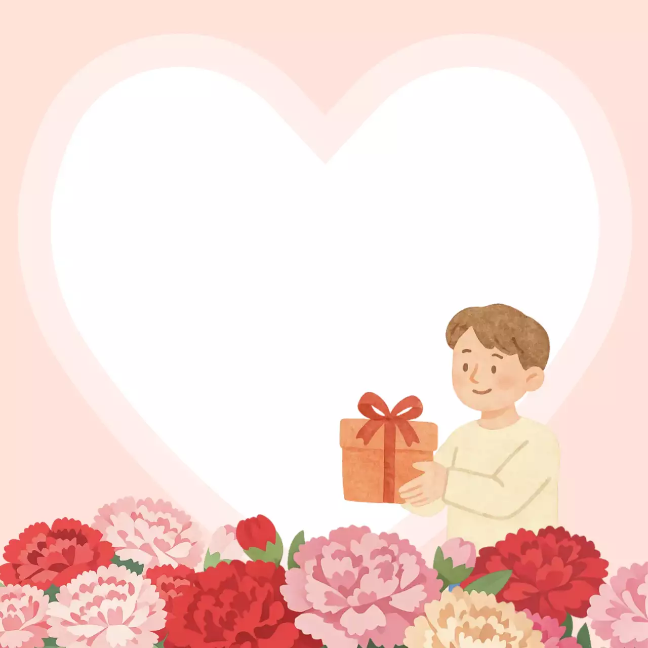 분홍색 아기자기한 사랑 편지