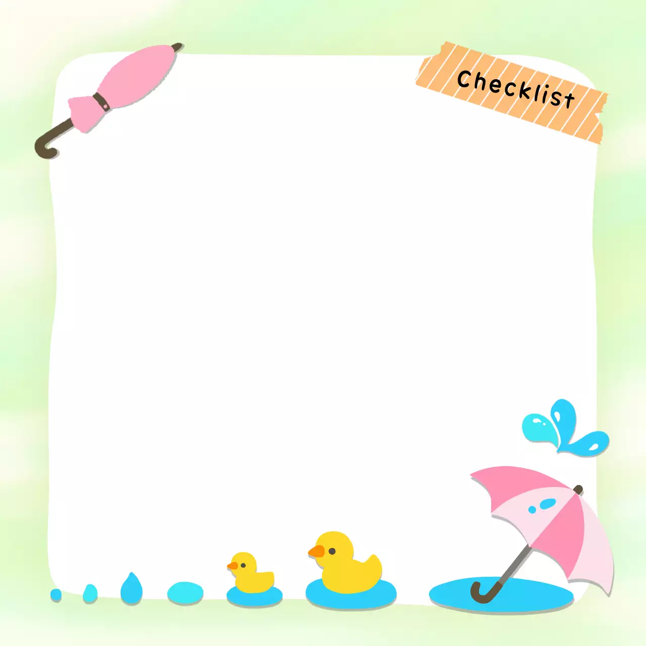 연두 아기자기한 장마철 목록 미니 노트