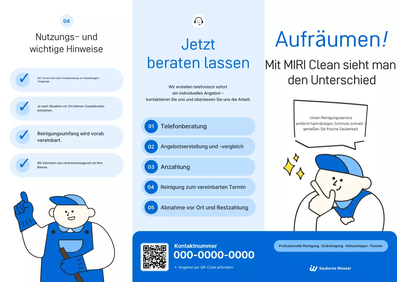 Blue Simple Reinigungsleitfaden
