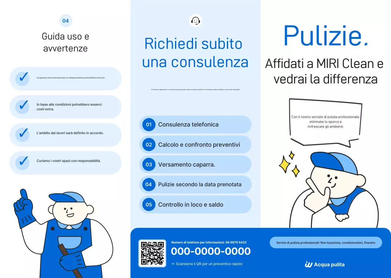 Guida semplice alla pulizia in blu