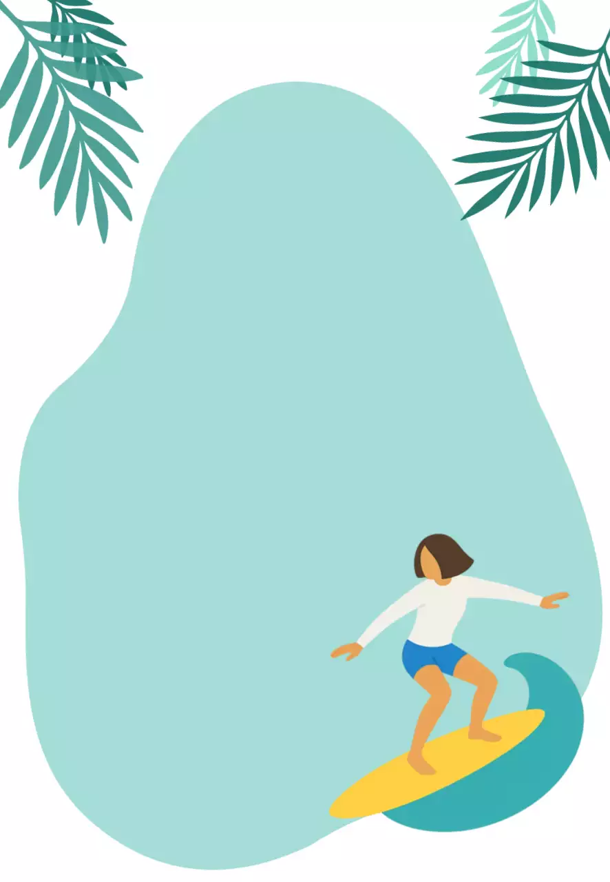 파란색 미니멀 서핑 스포츠 카드