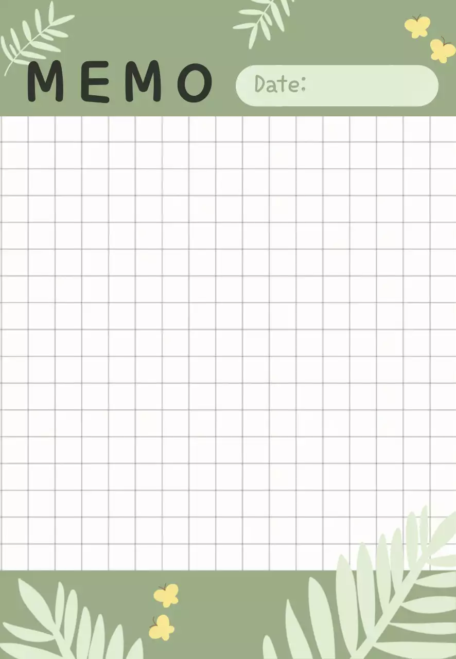 초록색 아기자기한 모눈종이 리스트