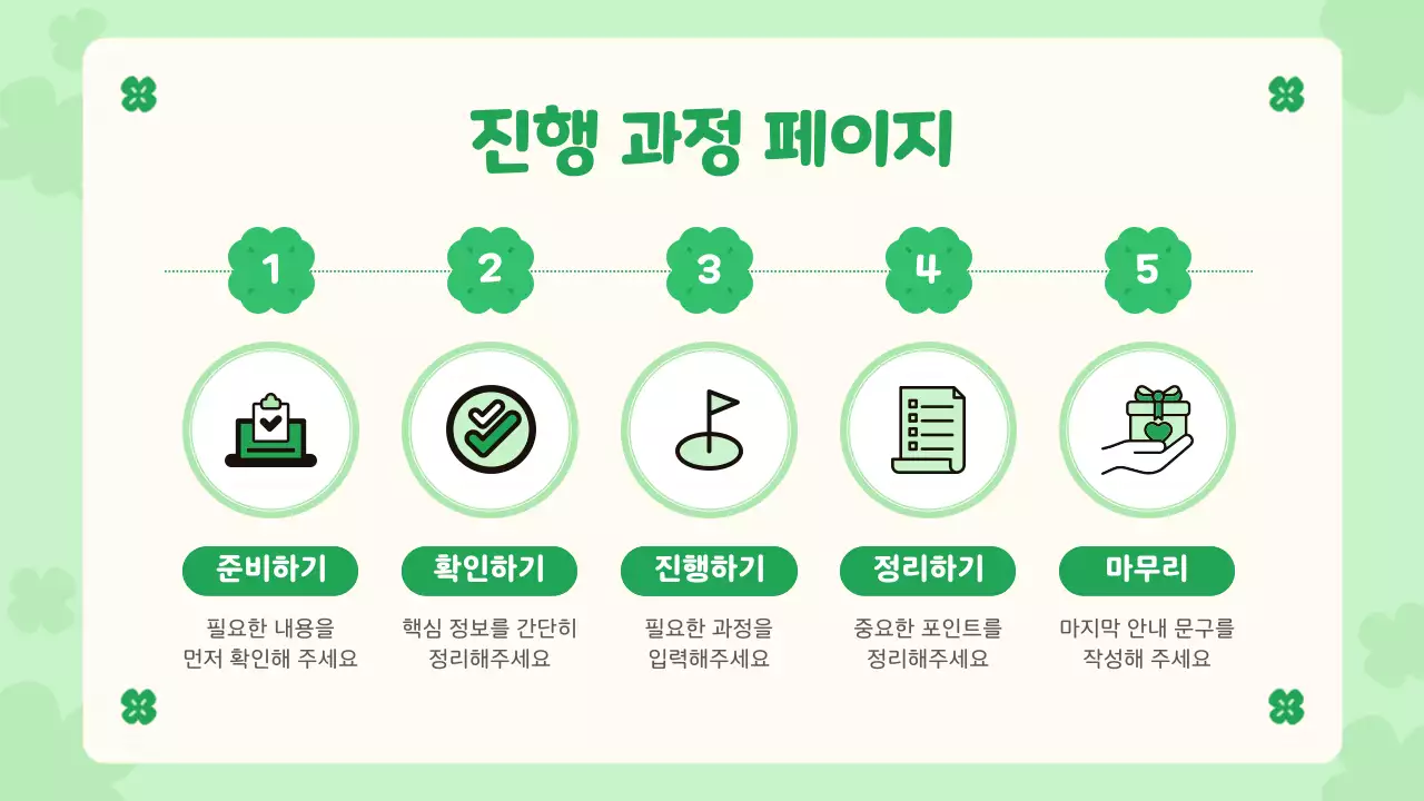 연두 아기자기한 행운의 네잎클로버 디자인 안내