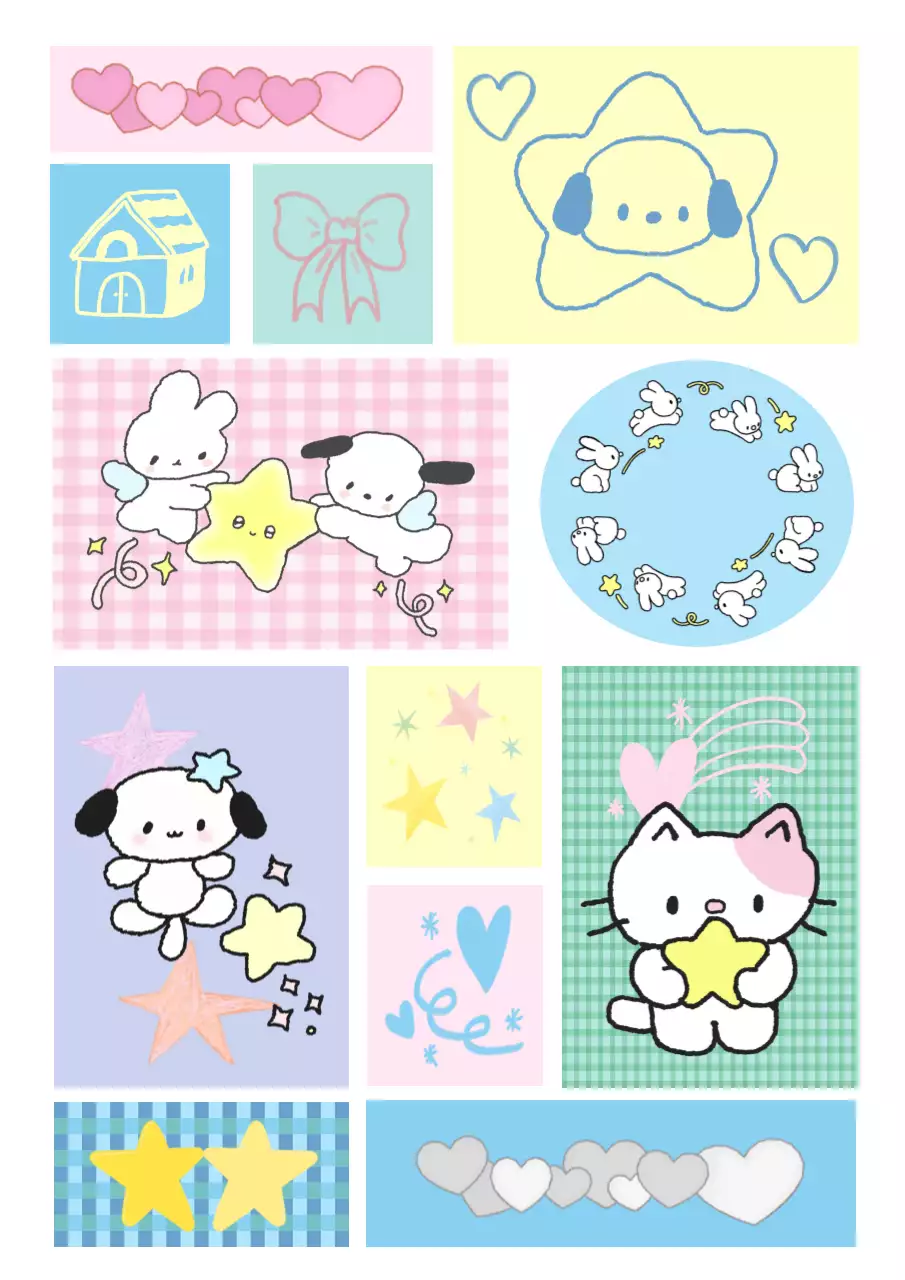 분홍색 아기자기한 귀여운 캐릭터 다꾸