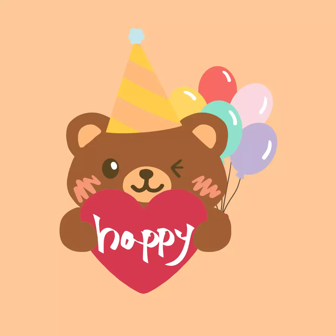 주황 심플 생일 축제 안내