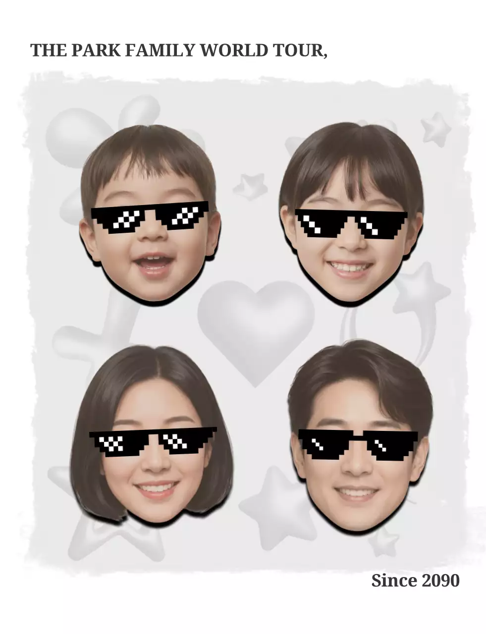 Moldura branca minimalista para foto de família