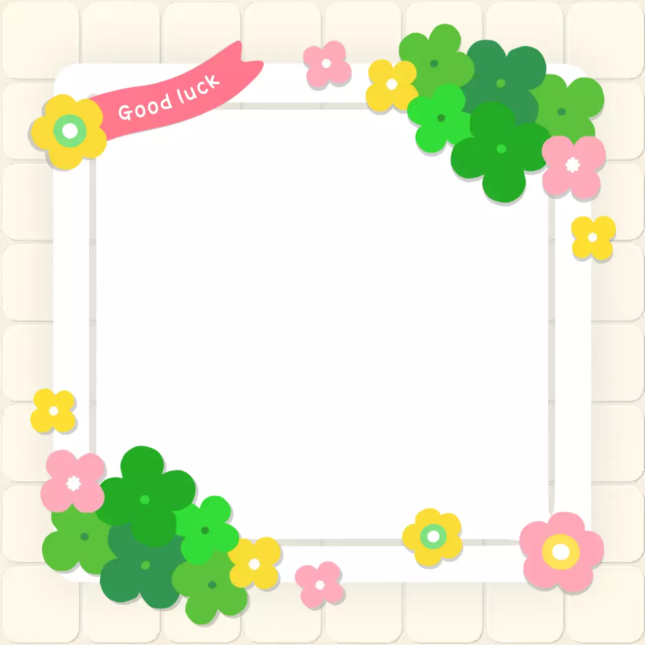 아이보리 아기자기한 행운 클로버 미니 노트