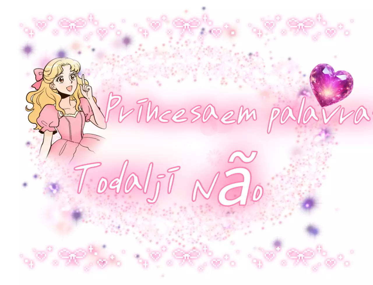 Meme de discurso de princesa rosa e fofa
