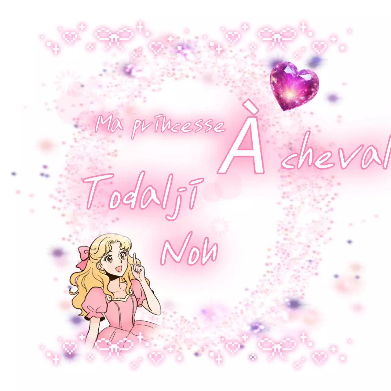 Bande dessinée romantique rose et mignonne