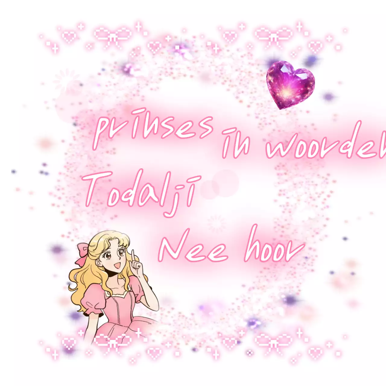 Roze, schattige romantische strip