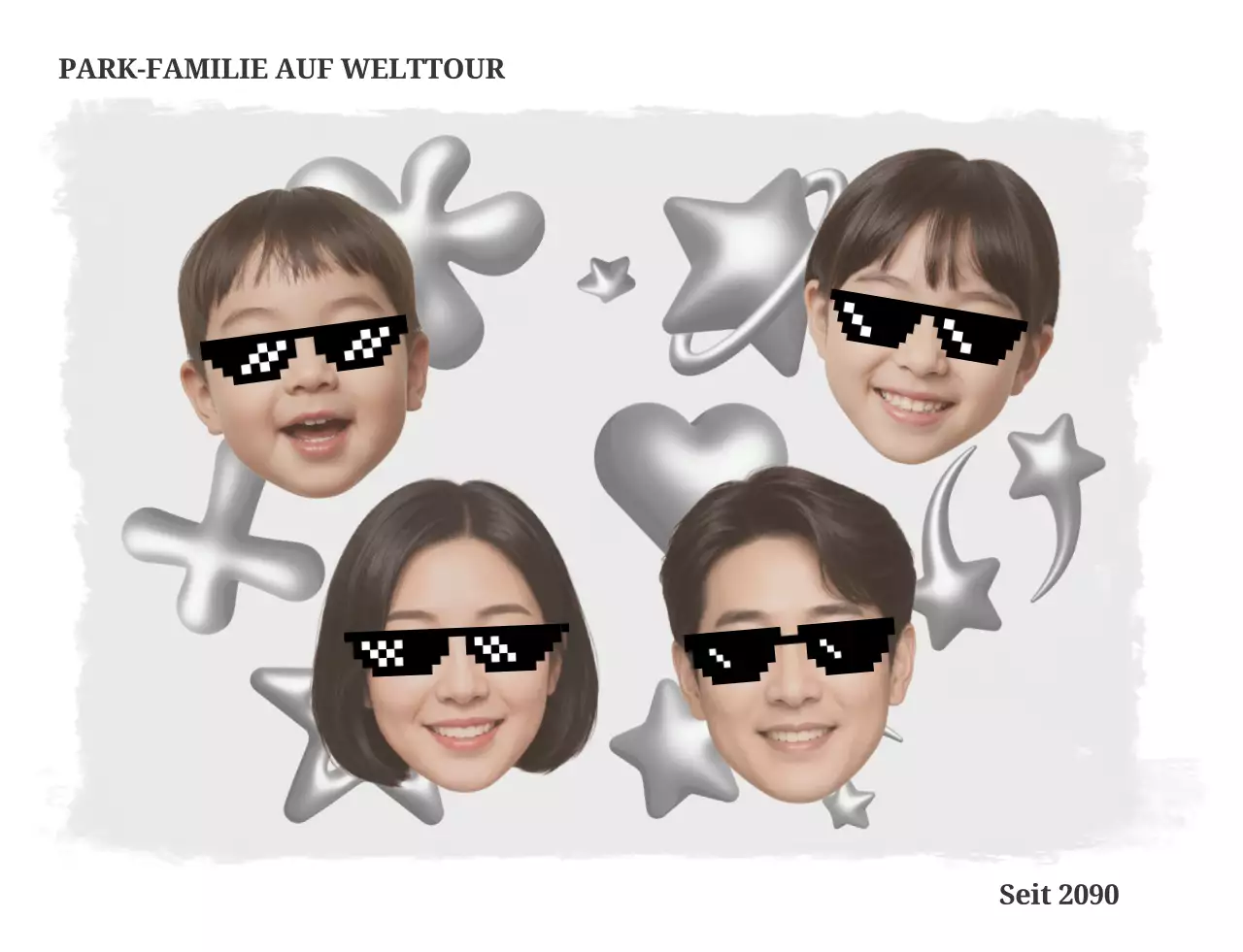 Schwarz-Weiß-Werbung für eine saubere Familienreise