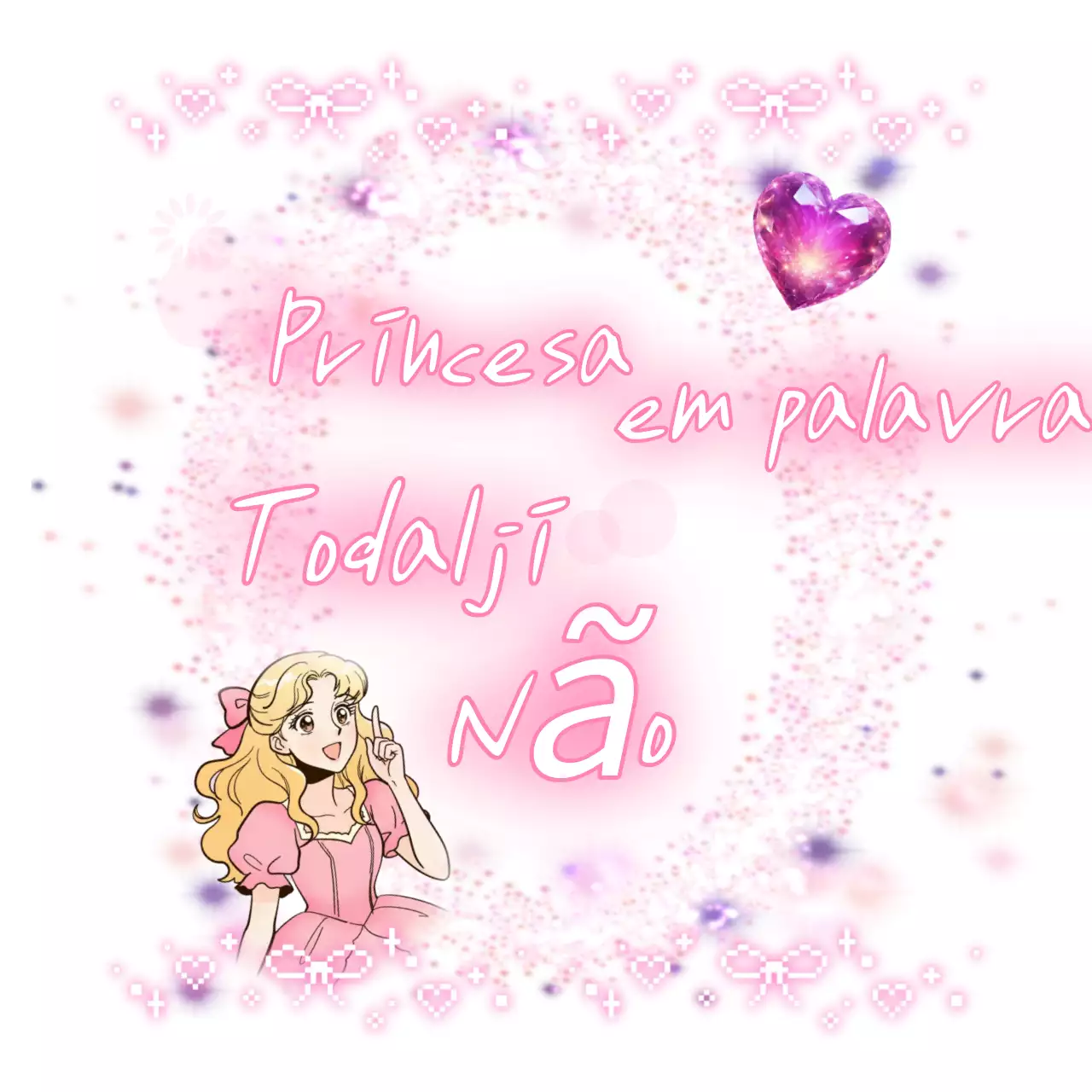 Tira de quadrinhos romântica rosa e fofa