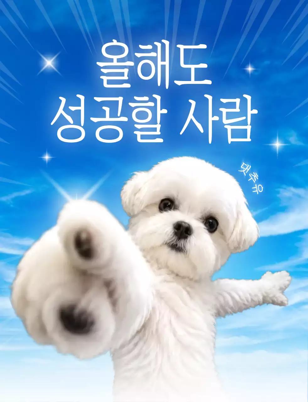파랑 아기자기한 응원 짤
