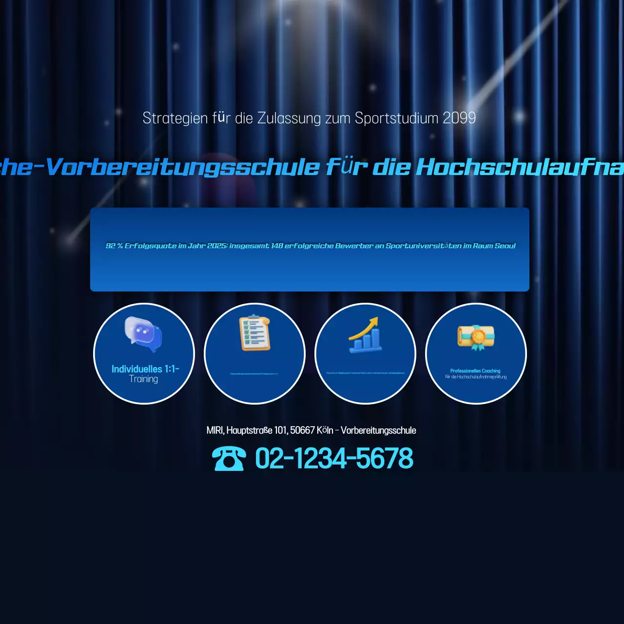 Blue Modern Physical Education Entrance Exam Academy Promotion