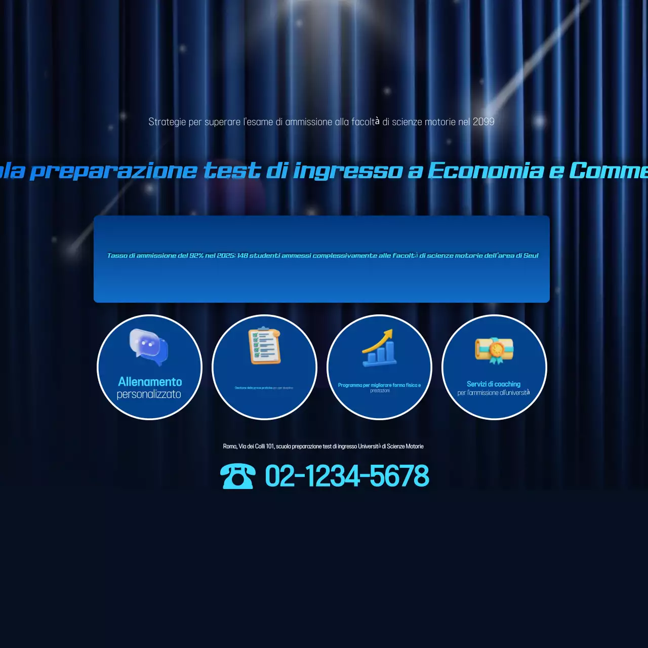 Promozione dell'Accademia per l'esame di ammissione all'Educazione Fisica Moderna Blu