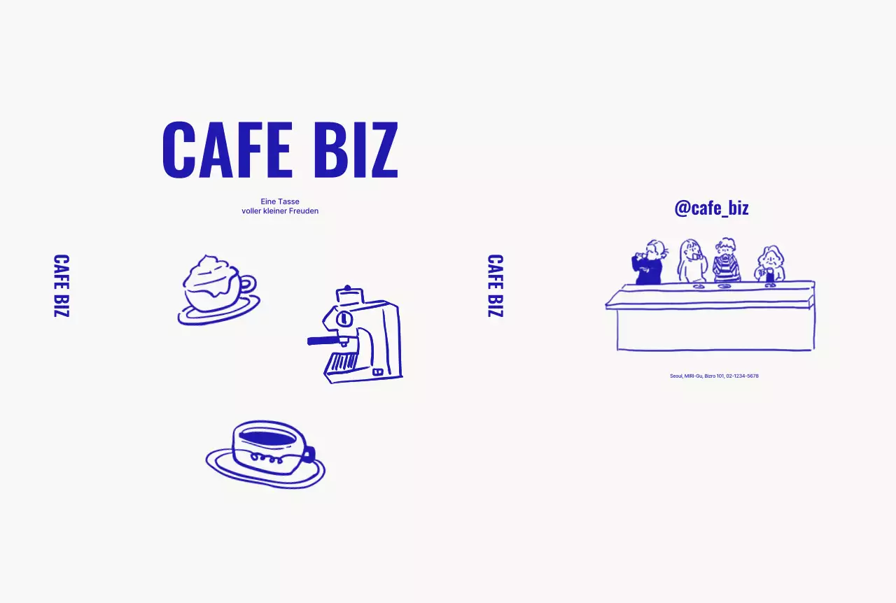 Blue Simple Cafe-Aktion