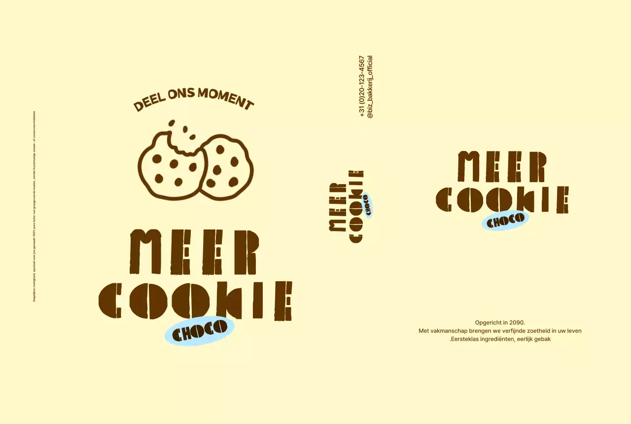 Productpromotie voor eenvoudige beige chocoladekoekjes