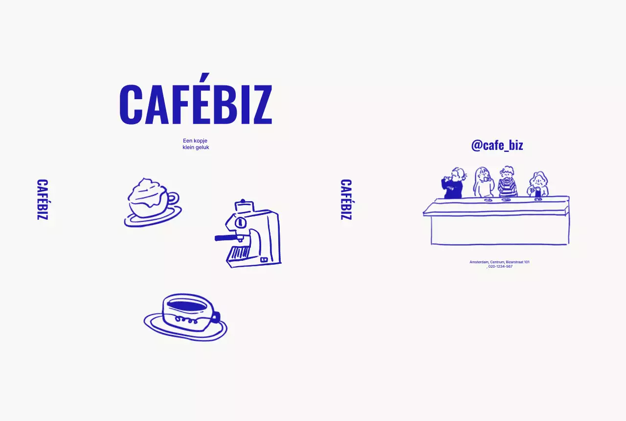 Blue Simple Cafe-promotie
