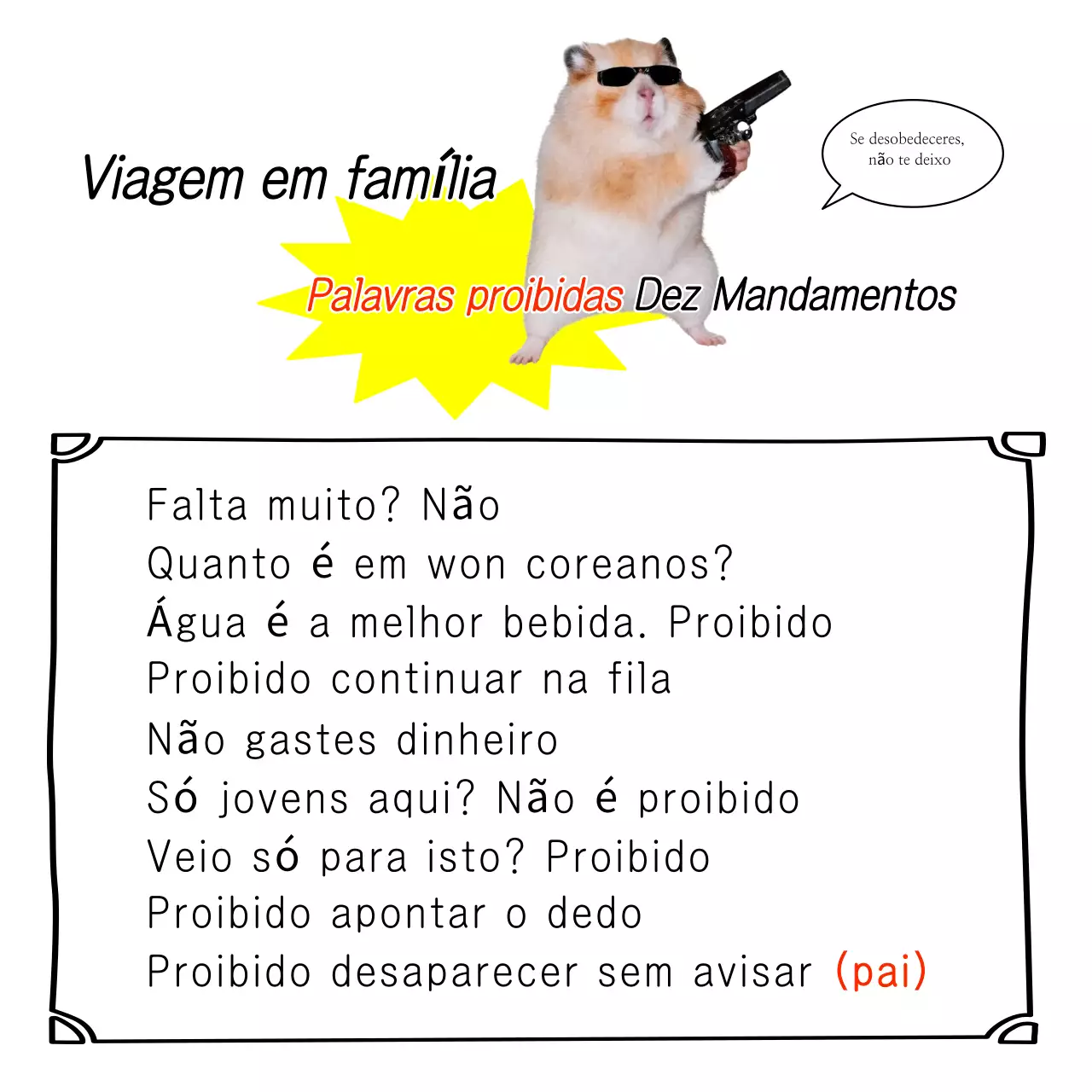 Guia de Palavras Proibidas para Viagem em Família Simples e Amarela