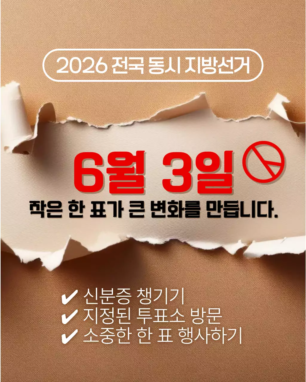 갈색 깔끔 지방선거 안내