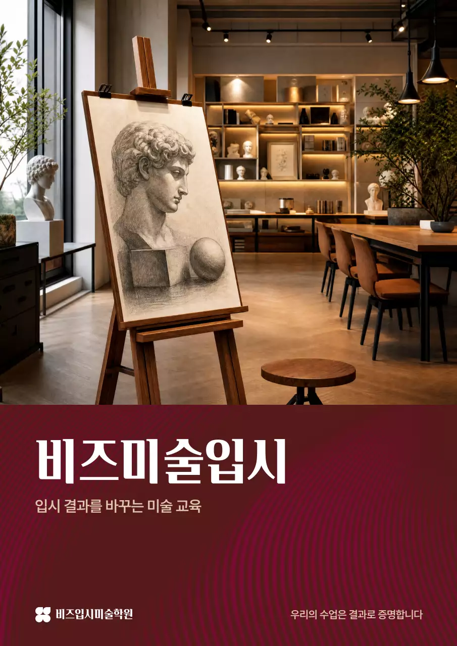 갈색 모던 미술 교육 홍보
