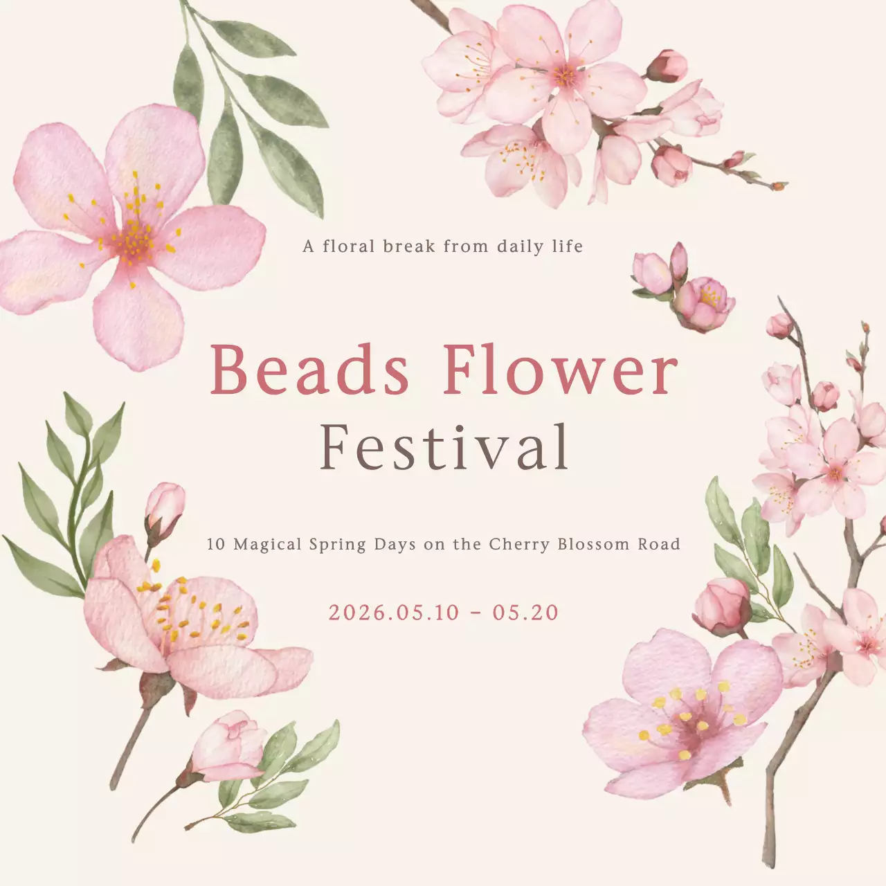 Pink Simple Flower Festival Guide