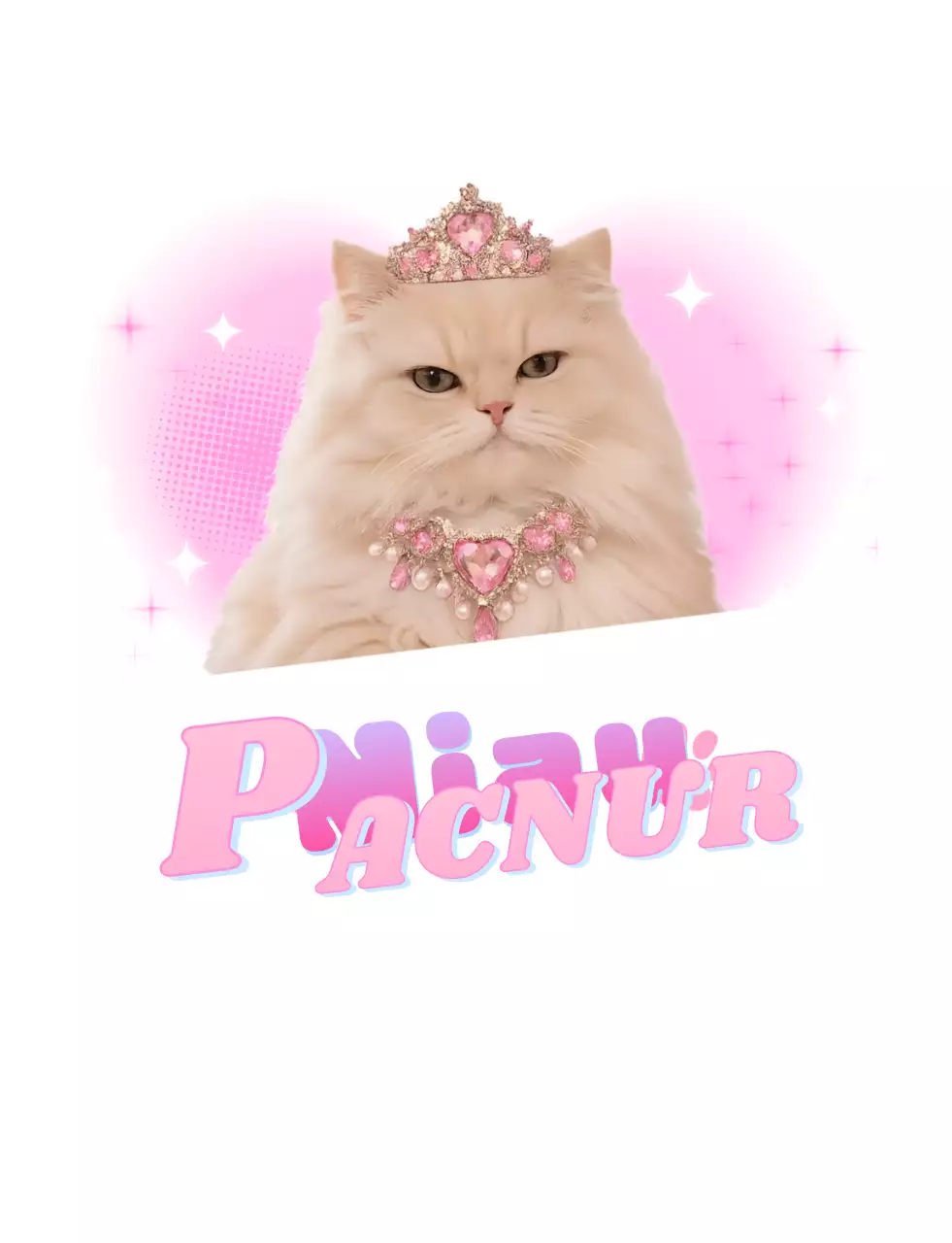 Promoción de un personaje de gato rosa sencillo