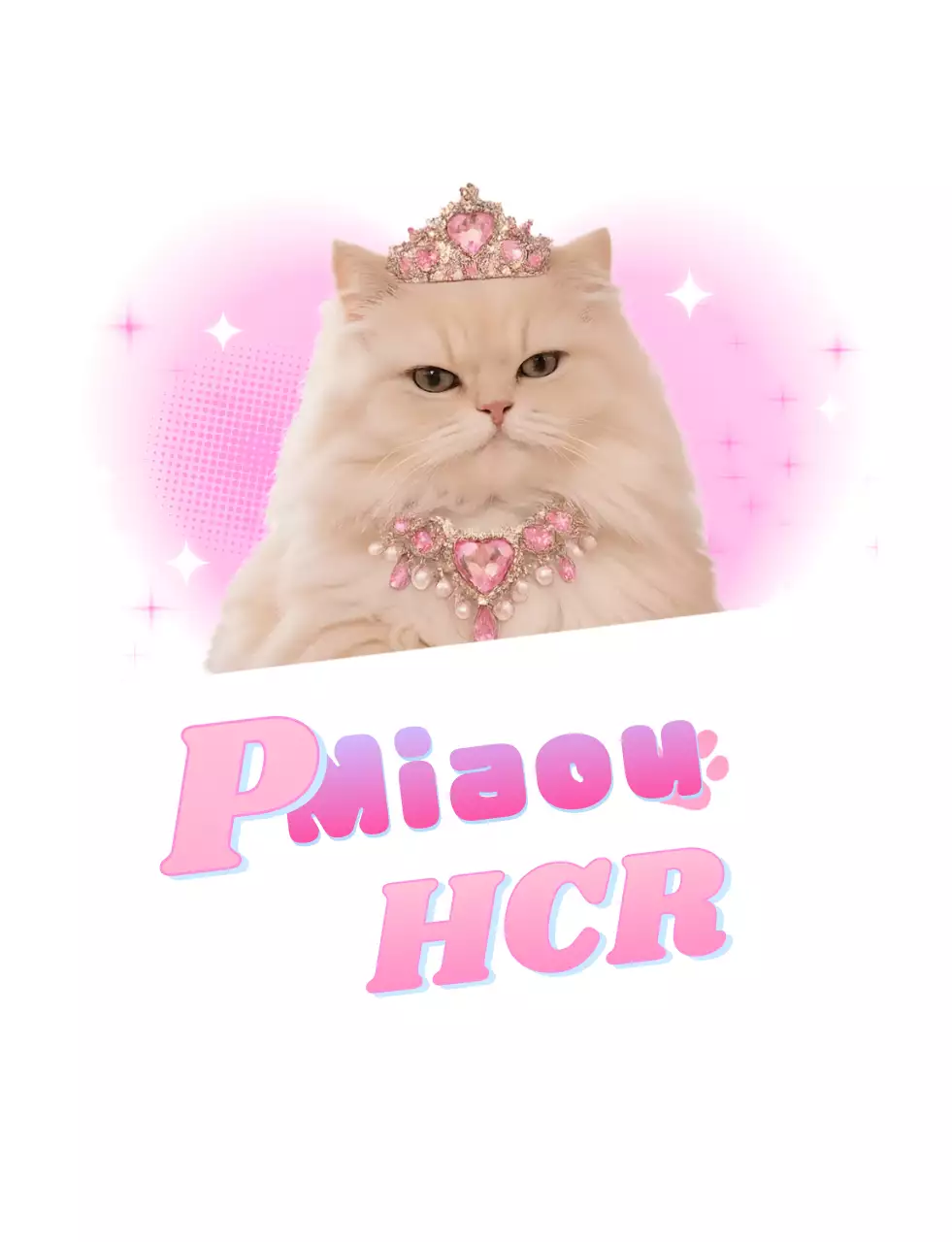 Promotion d'un personnage de chat rose simple