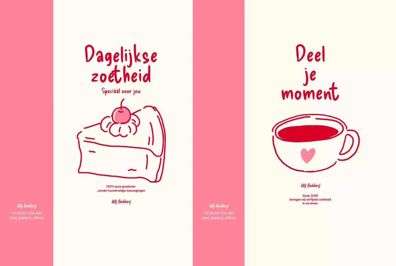 Promotie van het eenvoudige roze dessertmenu