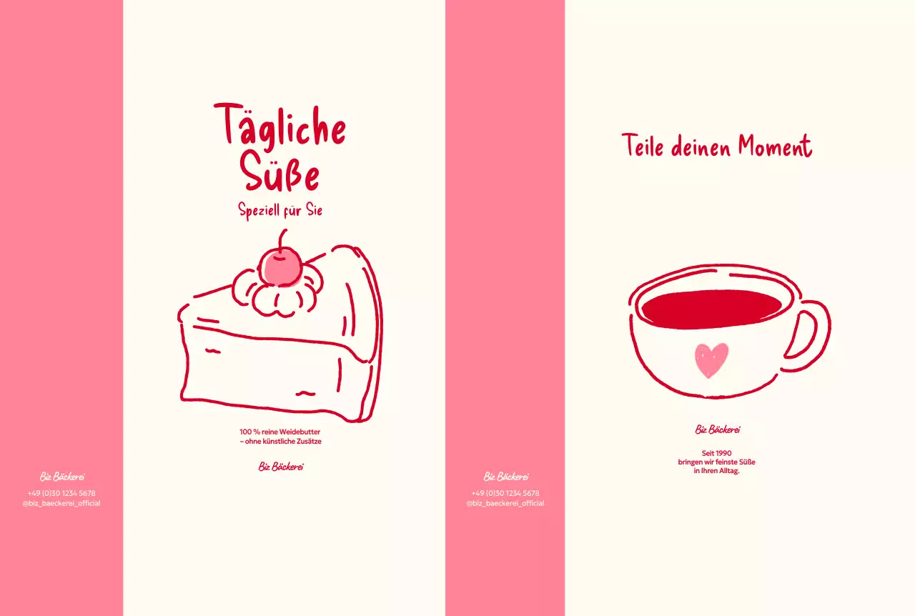 Werbung für das einfache rosa Dessertmenü