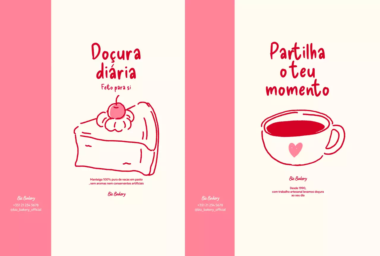 Promoção do Menu de Sobremesas Simples Rosa