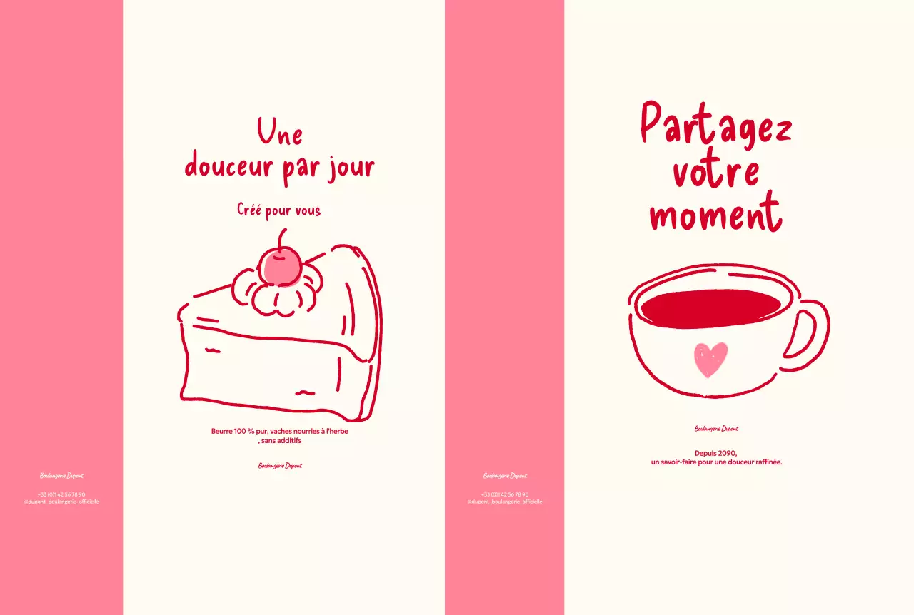 Promotion du menu de desserts roses et simples