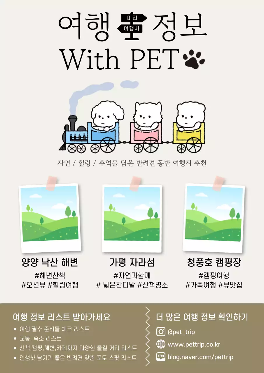 베이지 포근한 반려견 여행 안내