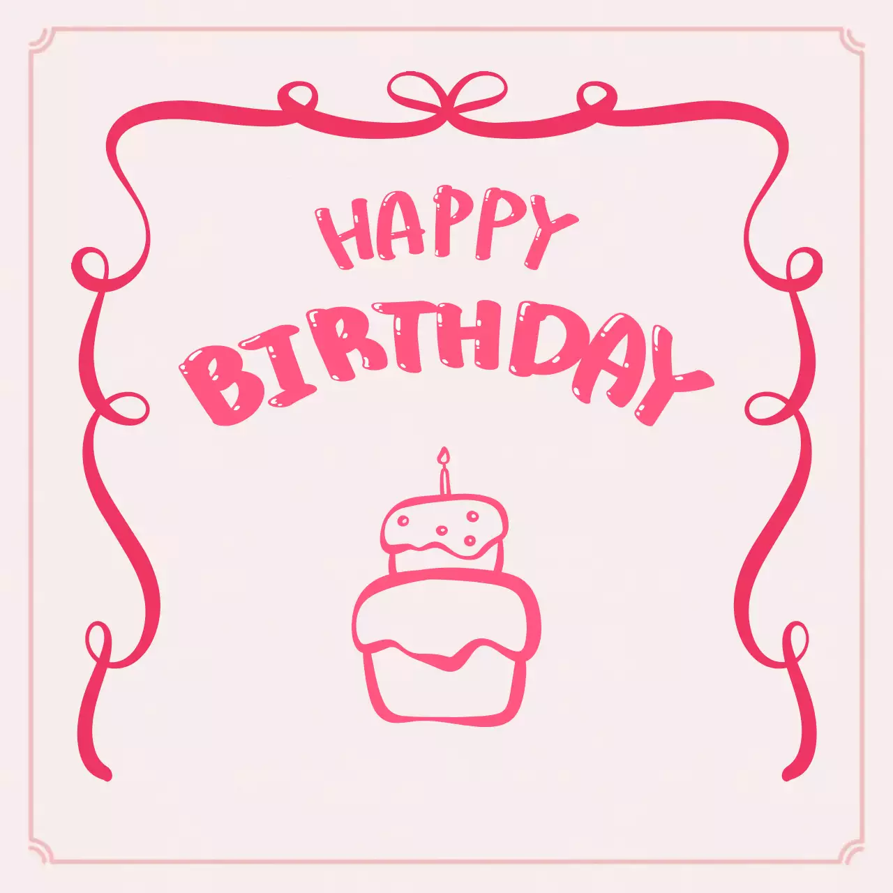 핑크 아기자기한 생일 기념