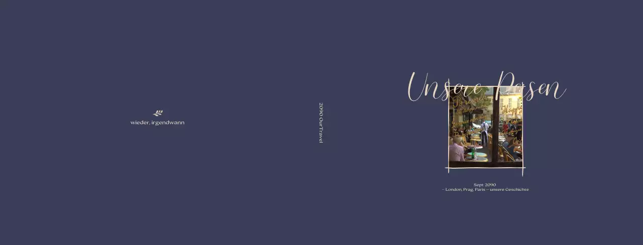 Navy Blue Neat Travelogue Guide