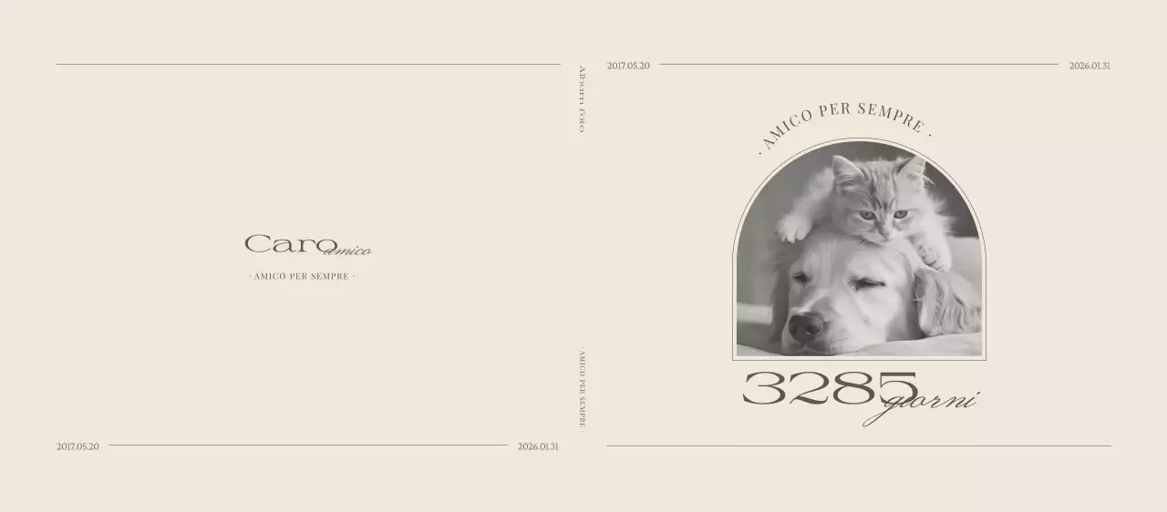 Monumento commemorativo per animali domestici semplice, color beige.