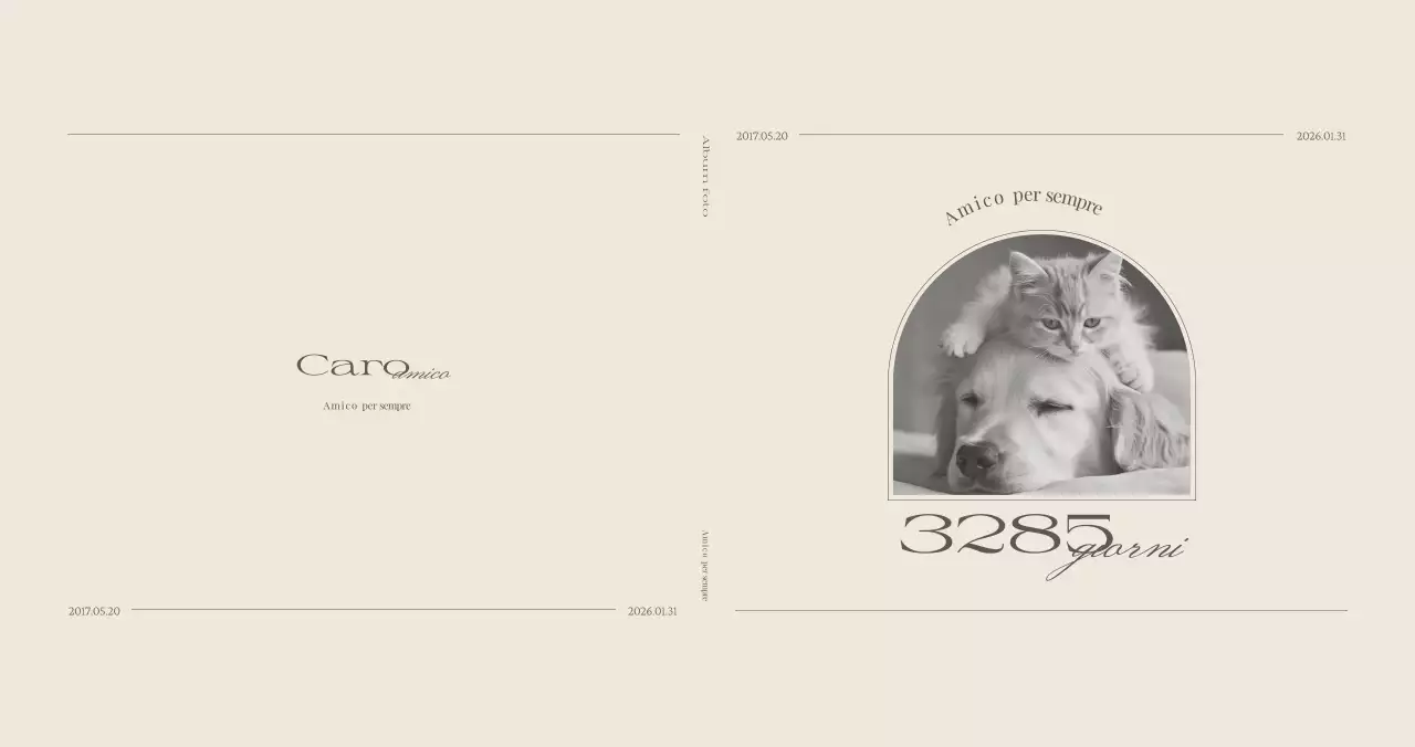 Monumento commemorativo minimalista beige per animali domestici