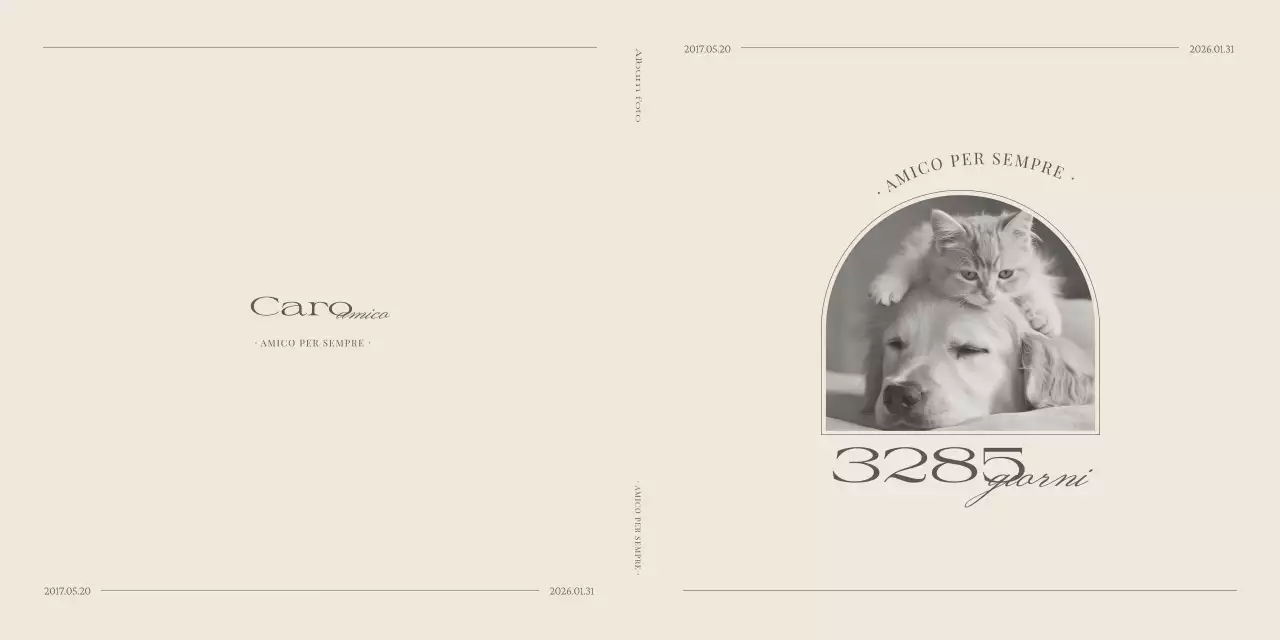 Monumento commemorativo minimalista beige per animali domestici