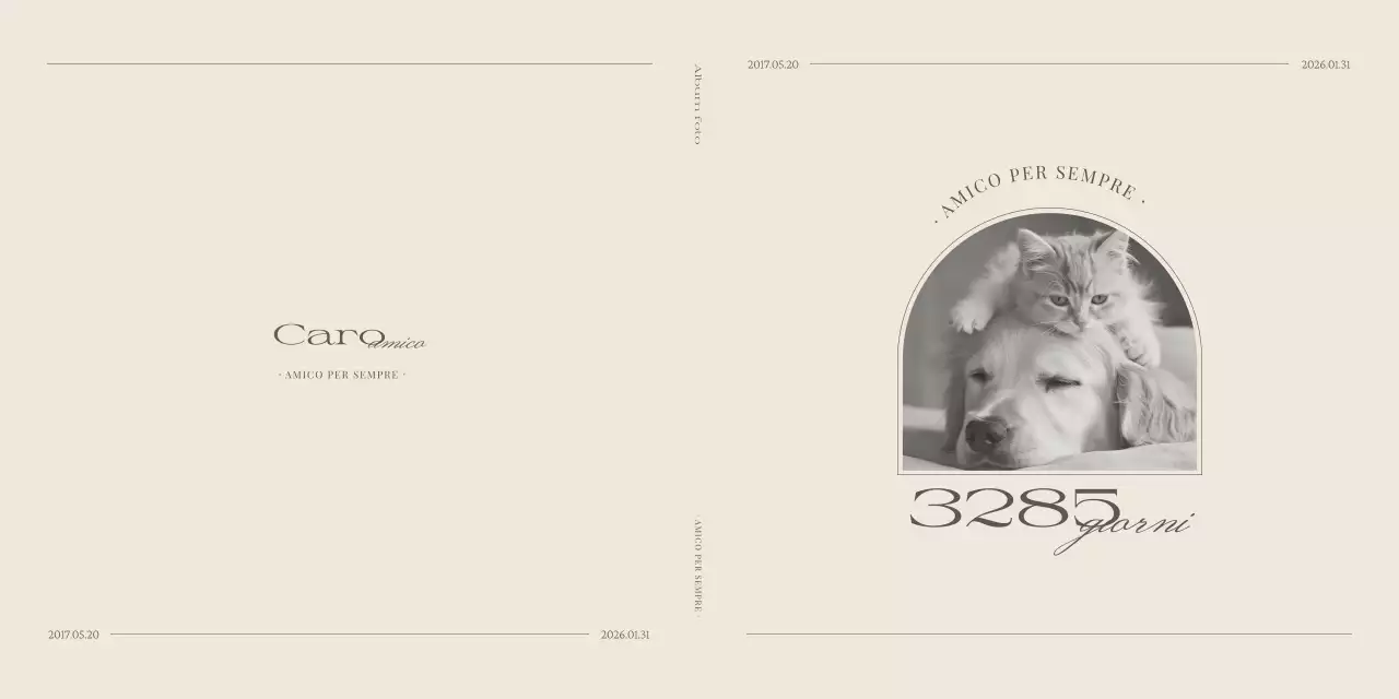 Monumento commemorativo minimalista beige per animali domestici