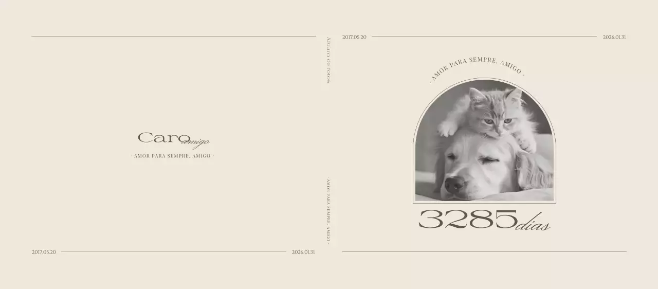 Memorial simples para animais de estimação em tom bege