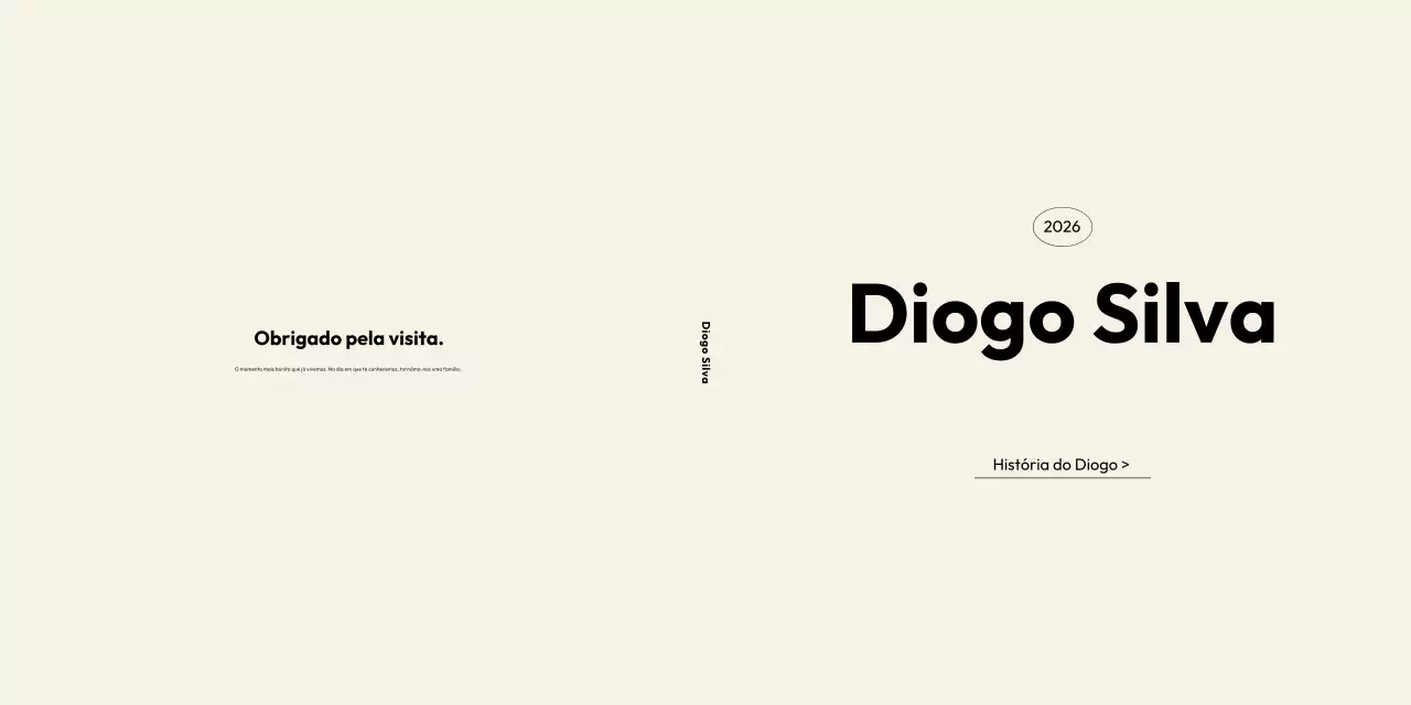 Portfólio minimalista de declaração pessoal em marfim